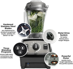 Vitamix Propel 510 Blender with Simply Smoothies Cookbook, 3 Preset Blending Programs, Professional-Grade, 48-oz Container, Slate